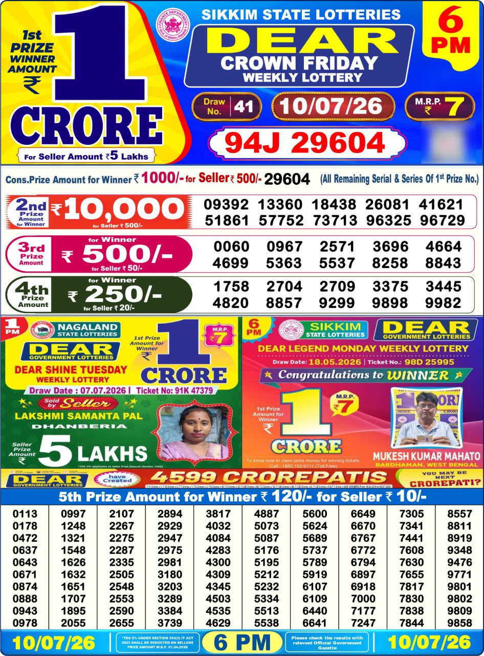 Everest Result Today Dear Lottery Chart