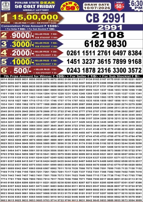 Everest Result Today Dear Lottery Chart