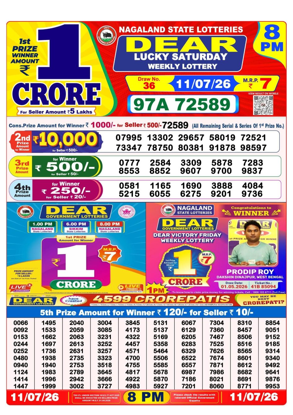 Everest Result Today Dear Lottery Chart