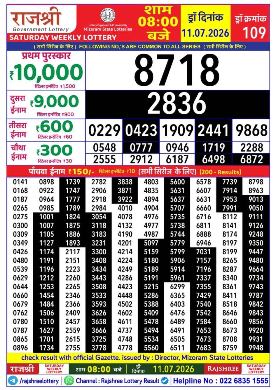 Everest Result Today Dear Lottery Chart