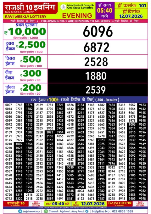Everest Result Today Dear Lottery Chart