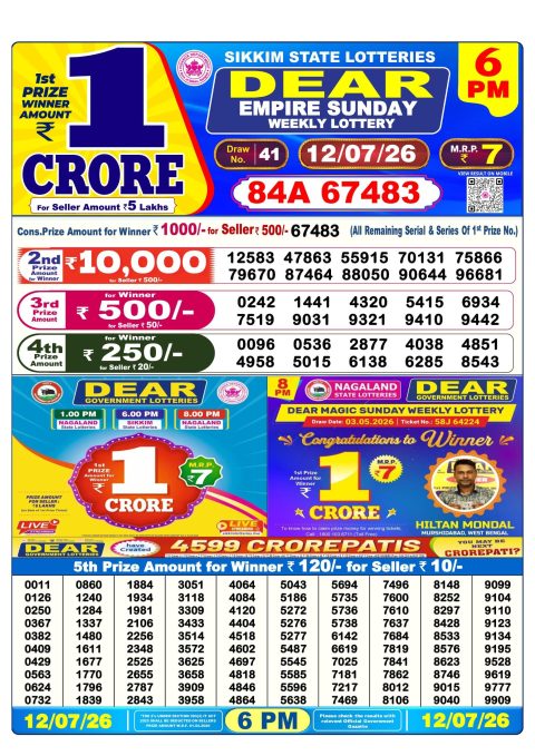 Everest Result Today Dear Lottery Chart