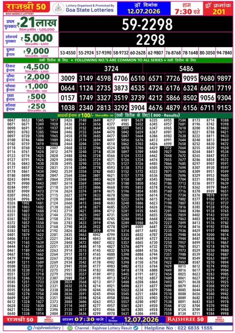 Everest Result Today Dear Lottery Chart