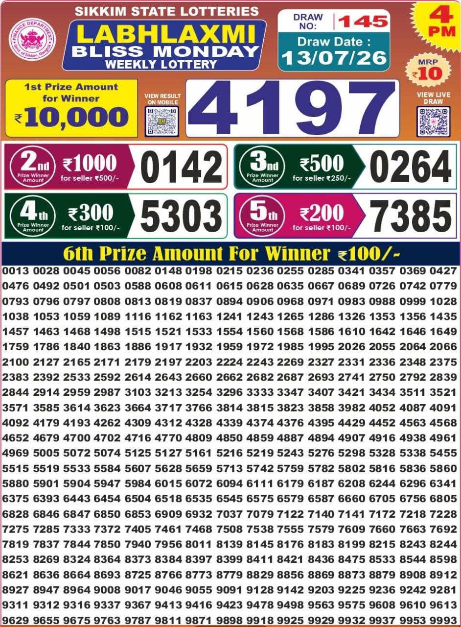 Everest Result Today Dear Lottery Chart