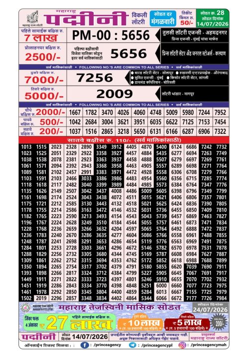 Everest Result Today Dear Lottery Chart