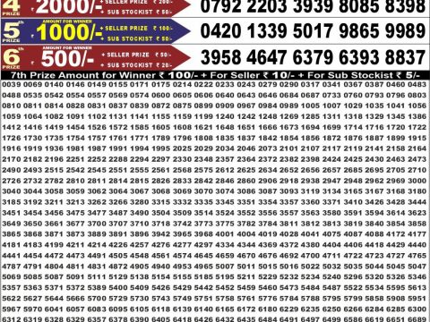 Everest Result Today Dear Lottery Chart
