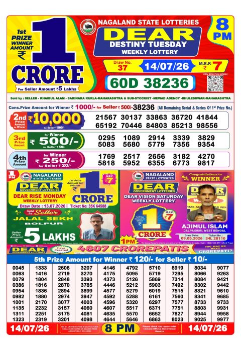 Everest Result Today Dear Lottery Chart