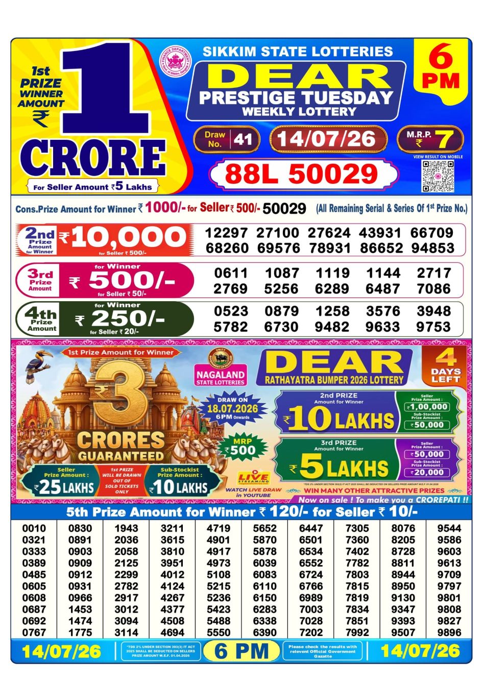 Everest Result Today Dear Lottery Chart