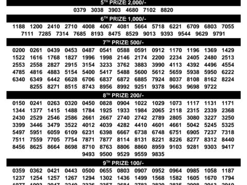Dhanalekshmi DL-61 Kerala Lottery Result Today 15.07.26 Everest Result Today Dear Lottery Chart