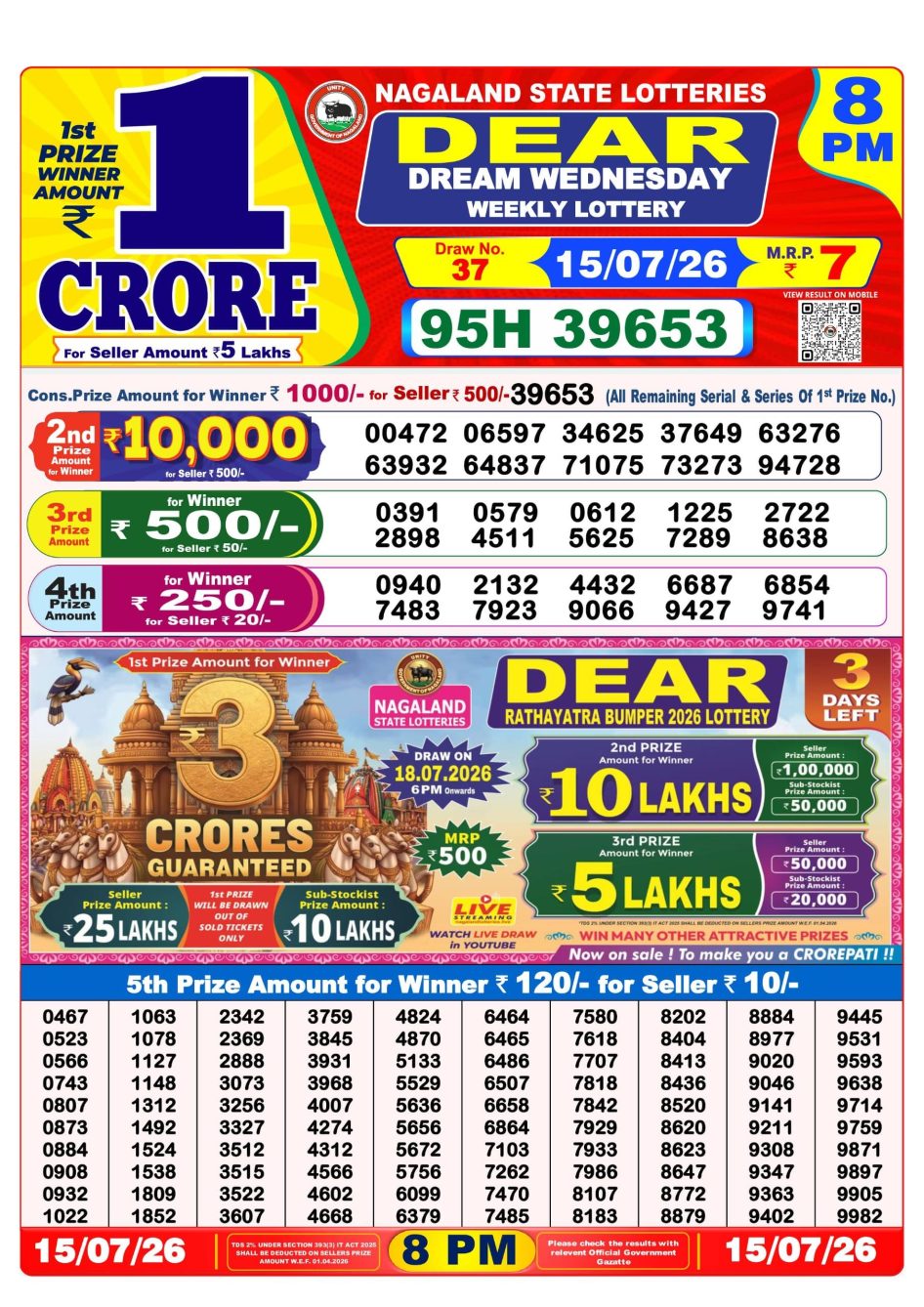 Everest Result Today Dear Lottery Chart