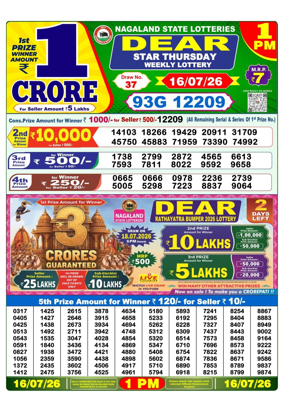 Everest Result Today Dear Lottery Chart