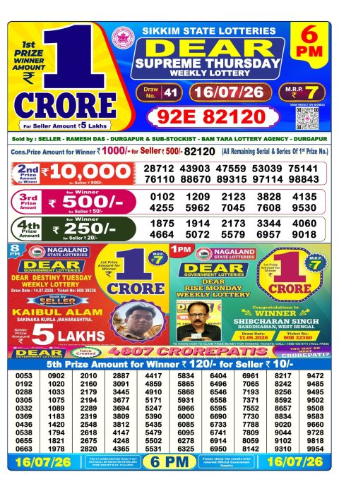 Everest Result Today Dear Lottery Chart
