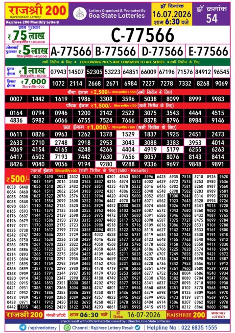 Everest Result Today Dear Lottery Chart
