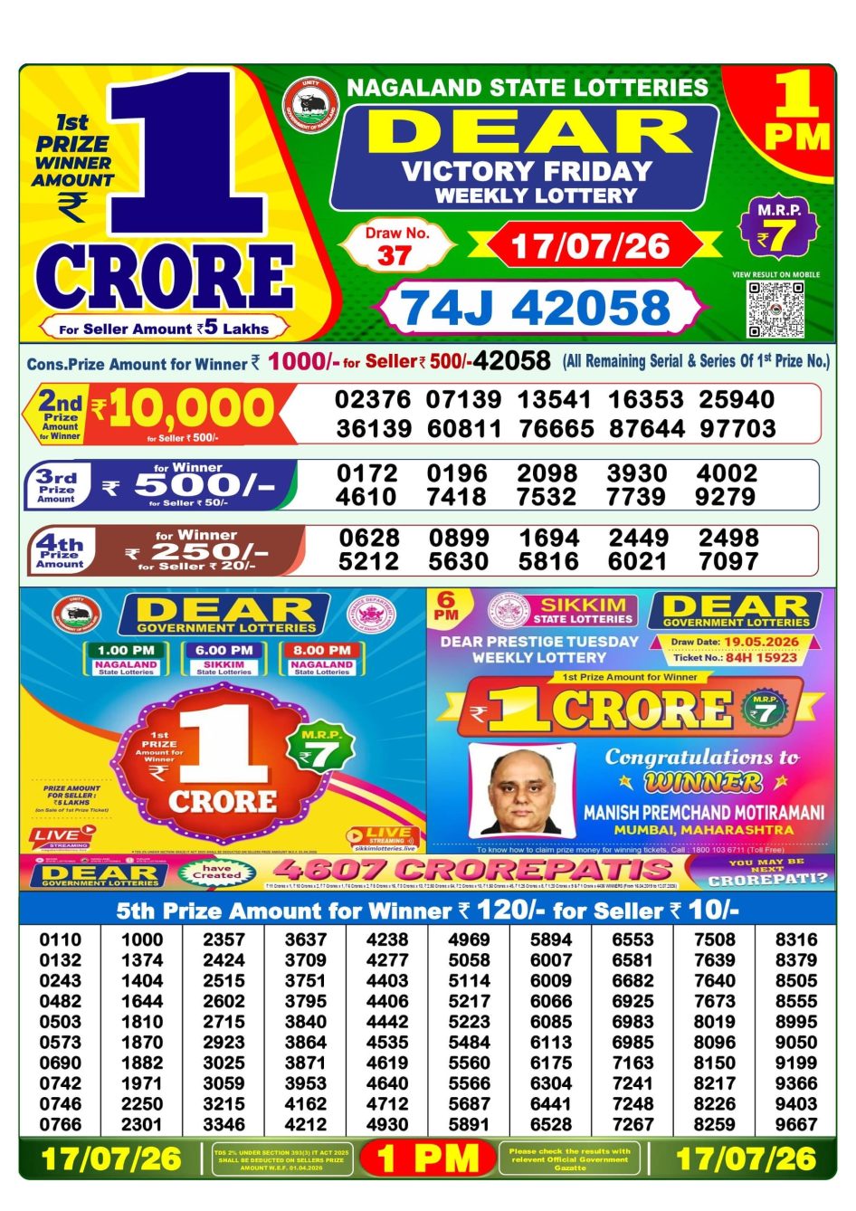 Everest Result Today Dear Lottery Chart
