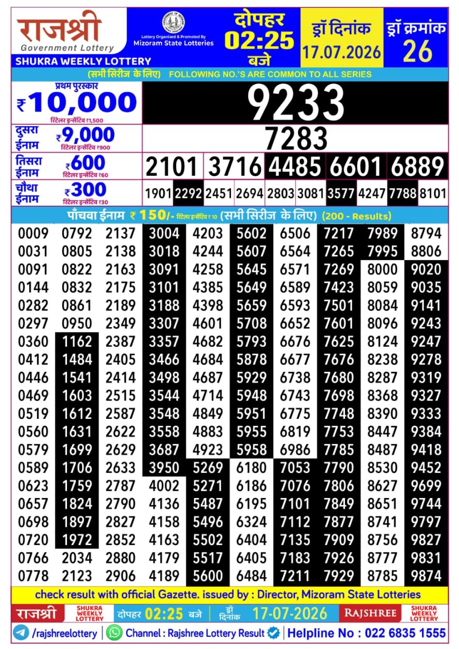 Everest Result Today Dear Lottery Chart