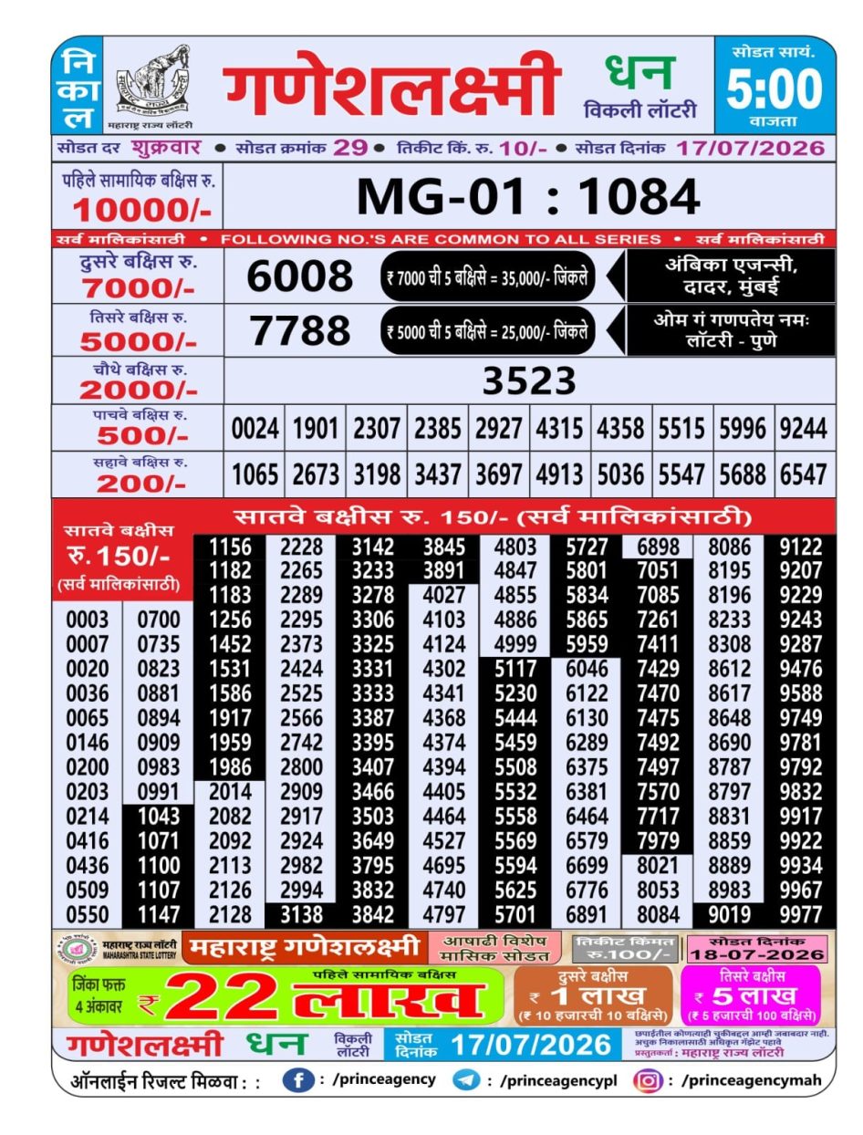 Everest Result Today Dear Lottery Chart