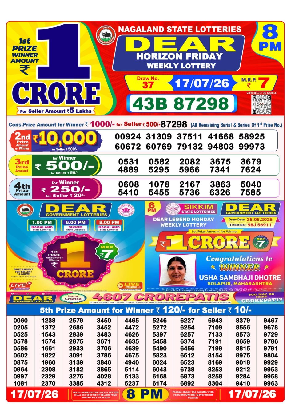 Everest Result Today Dear Lottery Chart