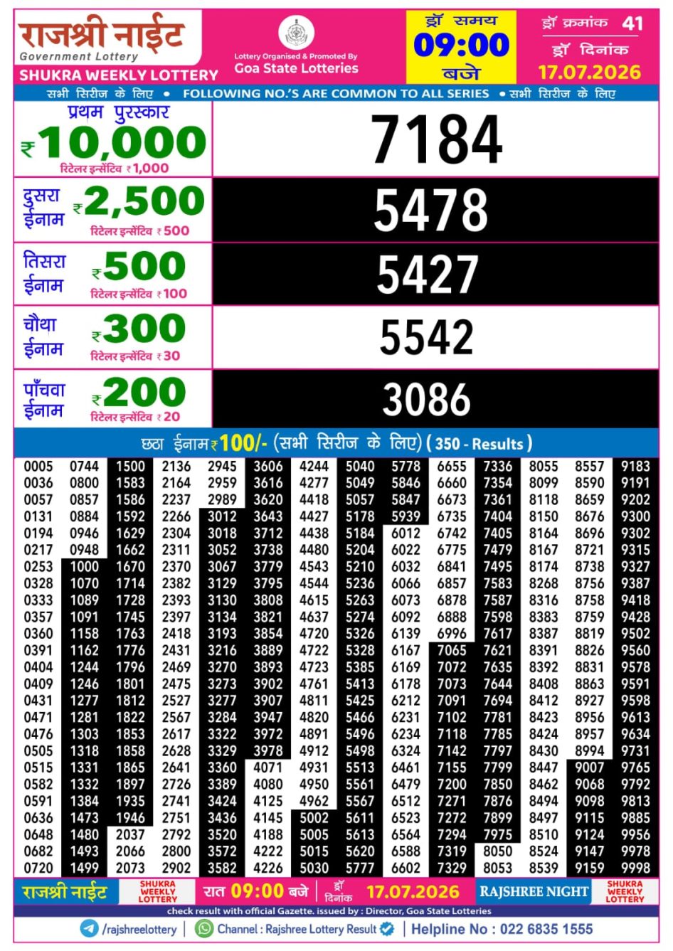 Everest Result Today Dear Lottery Chart
