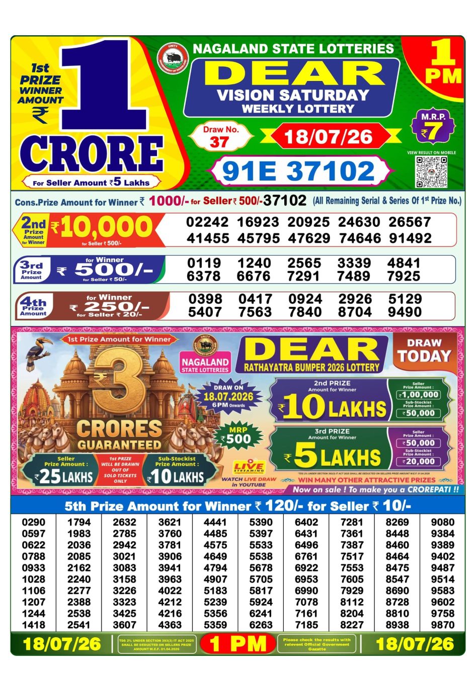 Everest Result Today Dear Lottery Chart