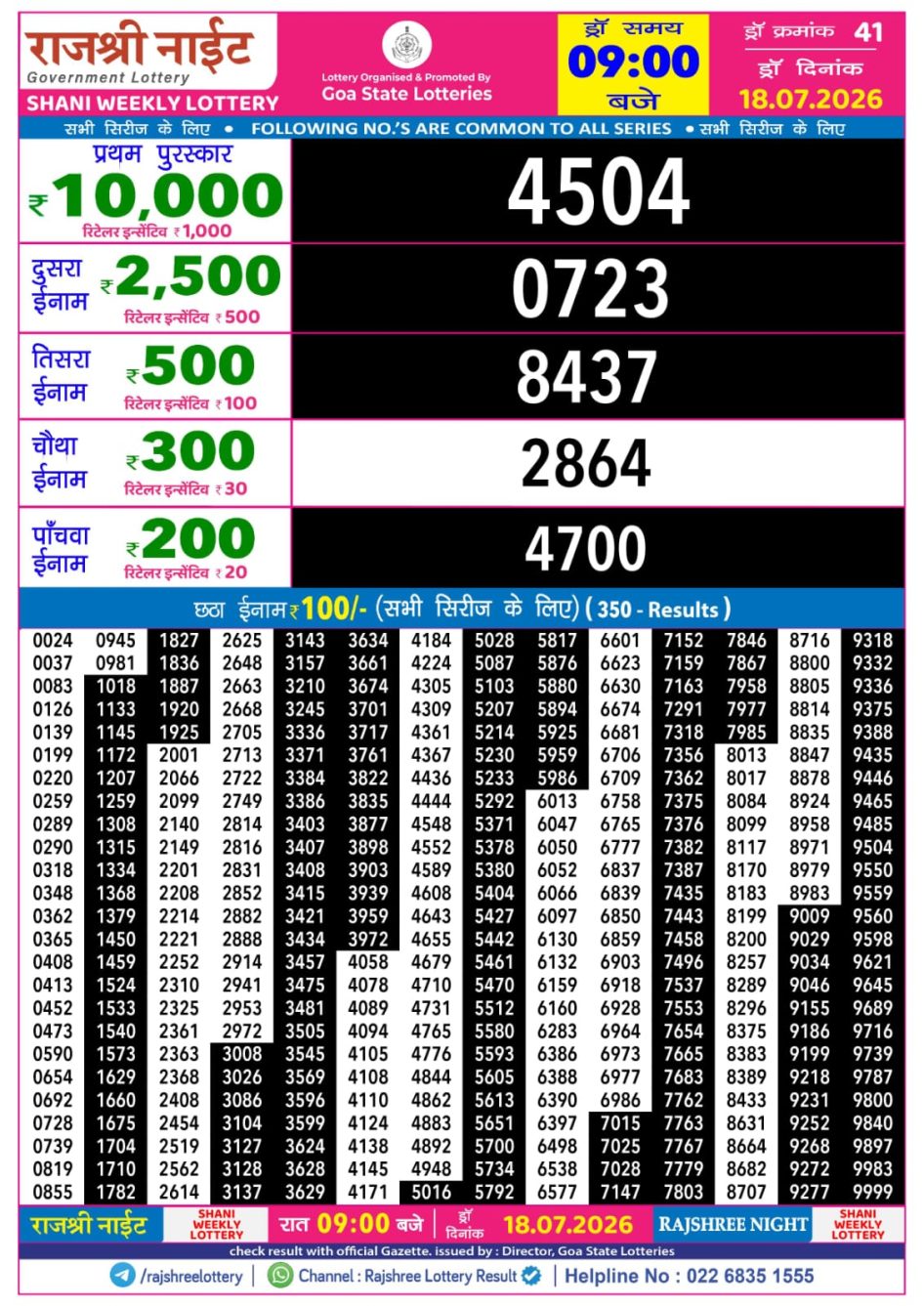 Everest Result Today Dear Lottery Chart