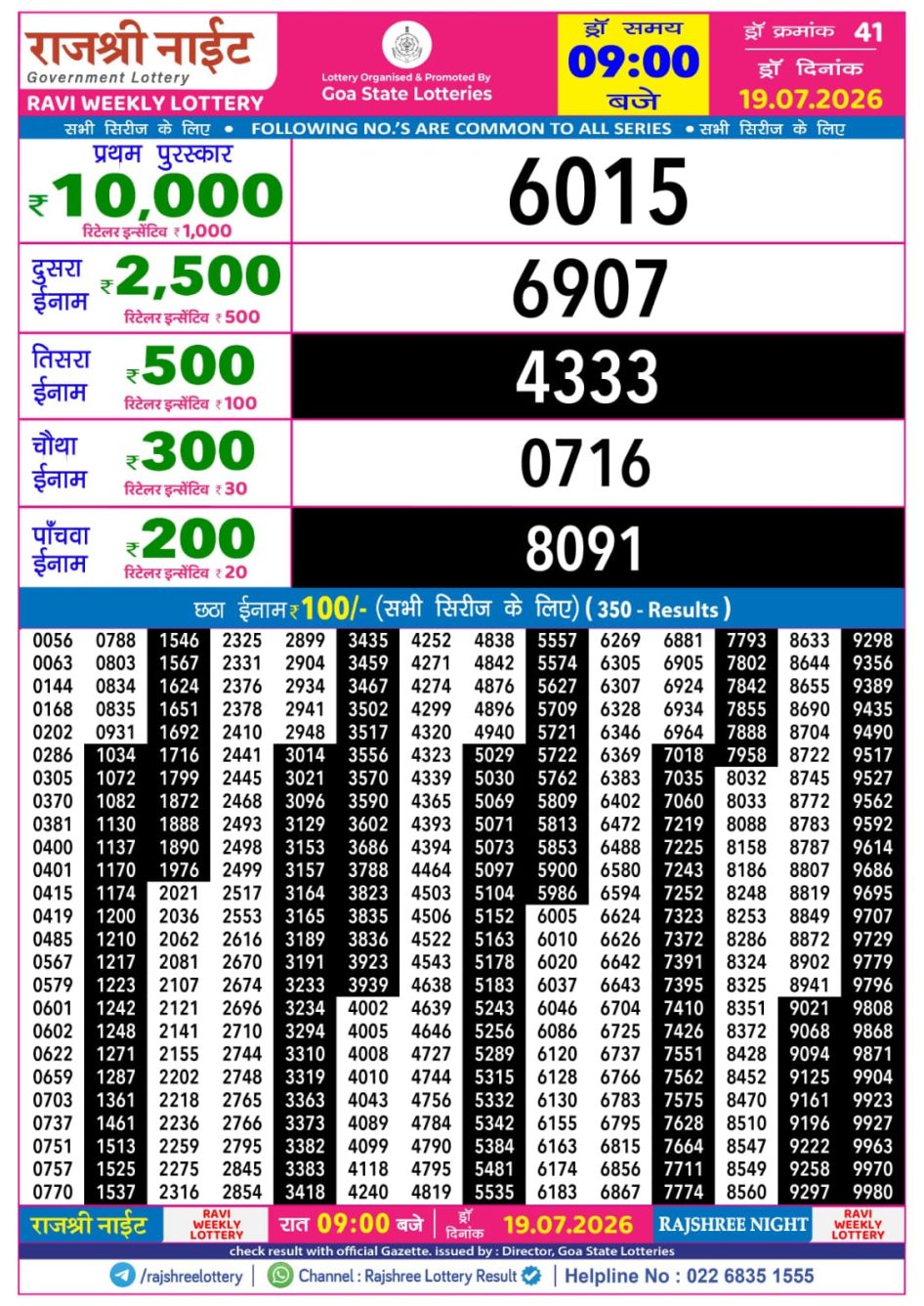 Everest Result Today Dear Lottery Chart
