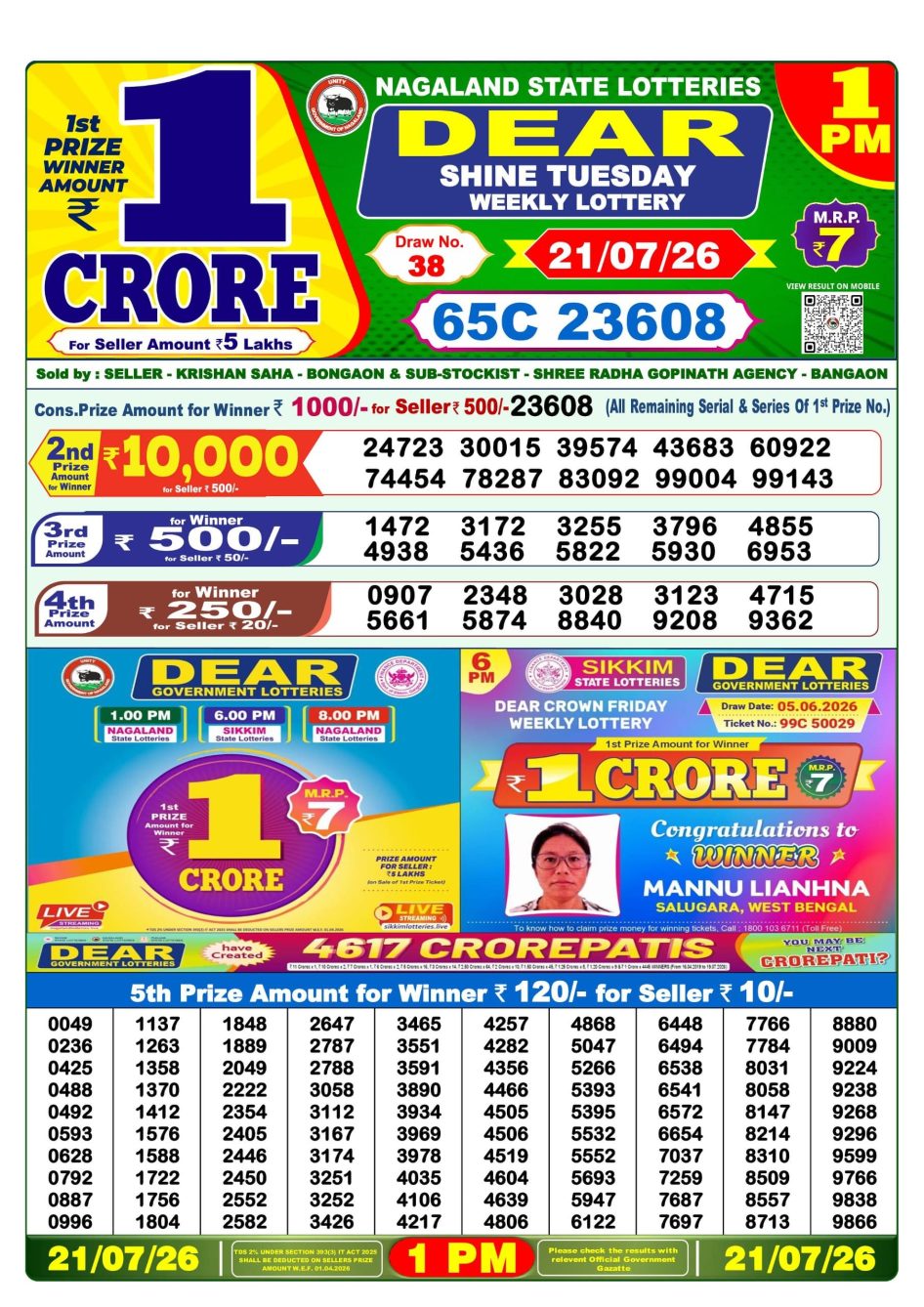 Everest Result Today Dear Lottery Chart