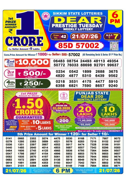 Everest Result Today Dear Lottery Chart
