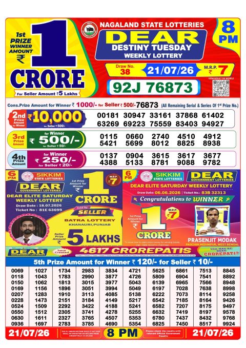 Everest Result Today Dear Lottery Chart