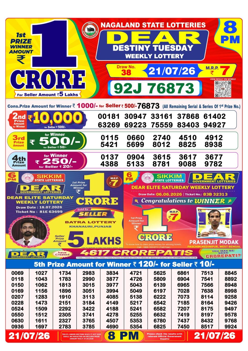 Everest Result Today Dear Lottery Chart