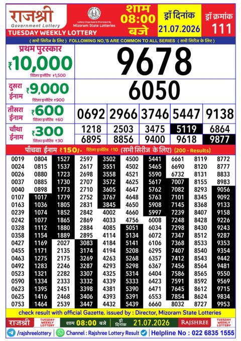 Everest Result Today Dear Lottery Chart