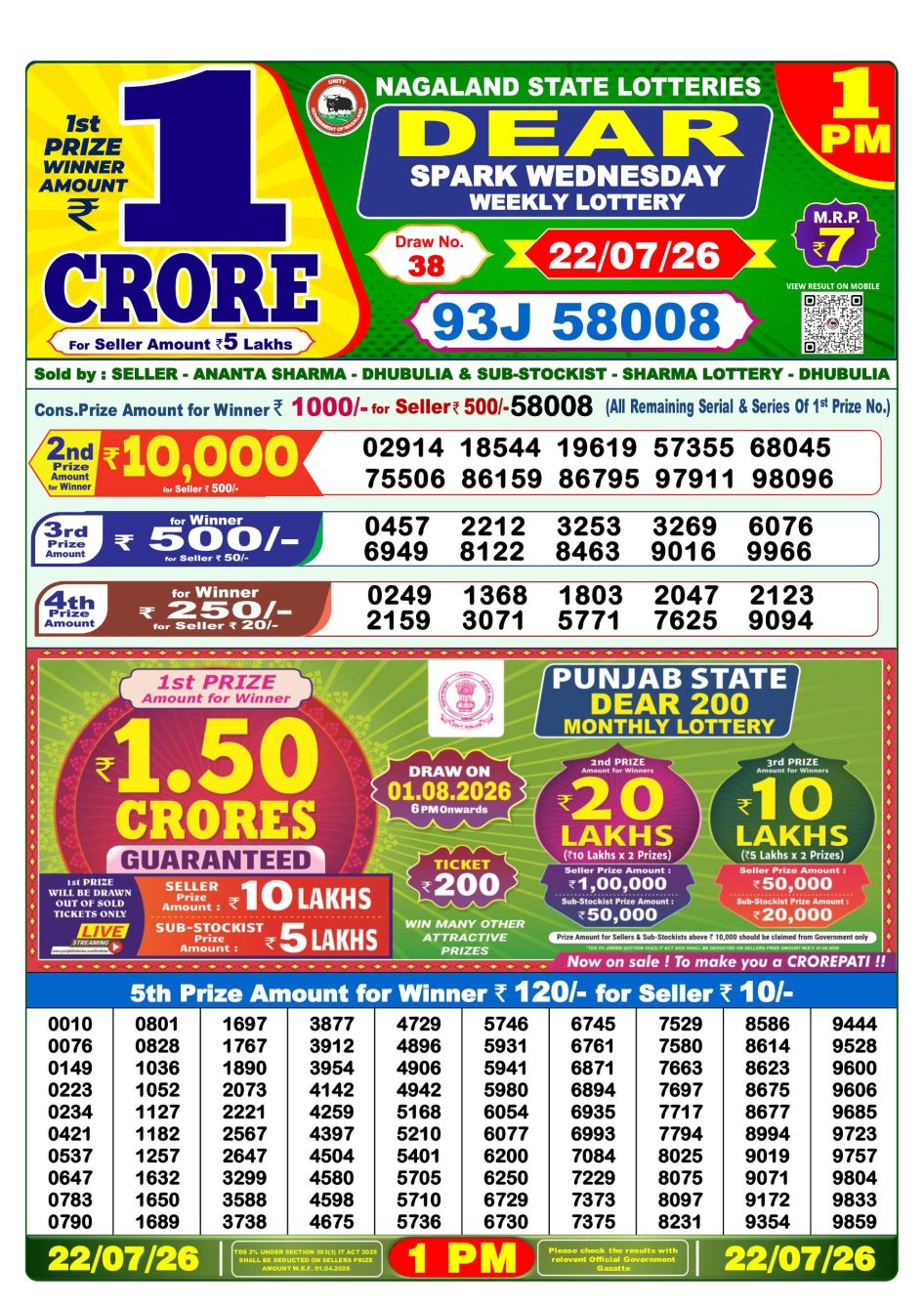 Everest Result Today Dear Lottery Chart