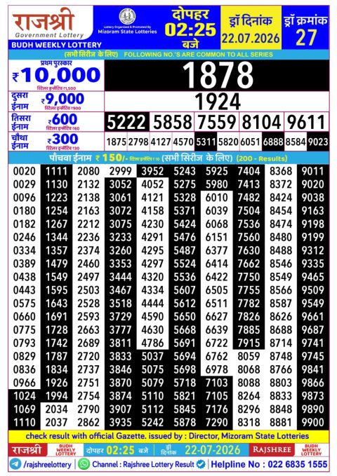 Everest Result Today Dear Lottery Chart