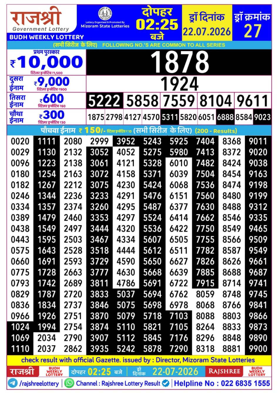 Everest Result Today Dear Lottery Chart