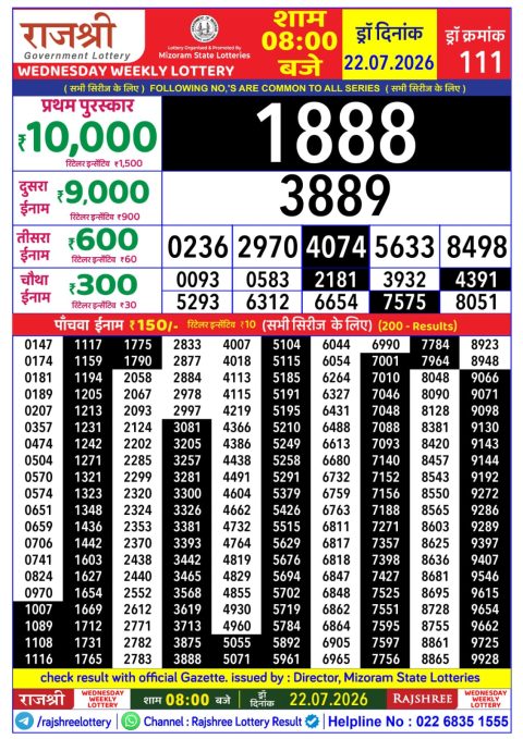 Everest Result Today Dear Lottery Chart