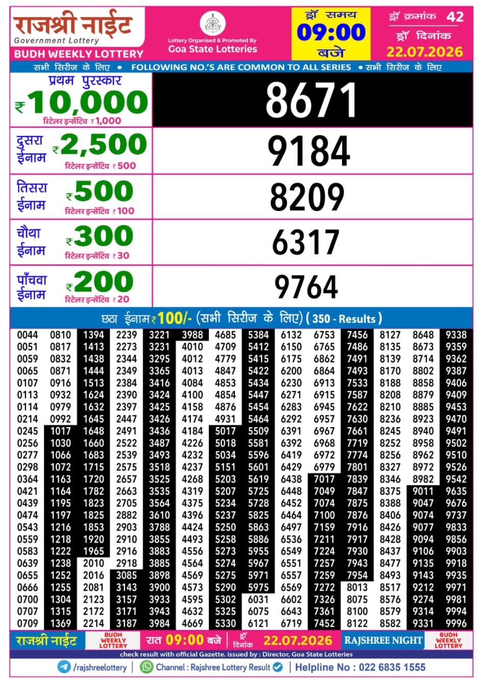 Everest Result Today Dear Lottery Chart