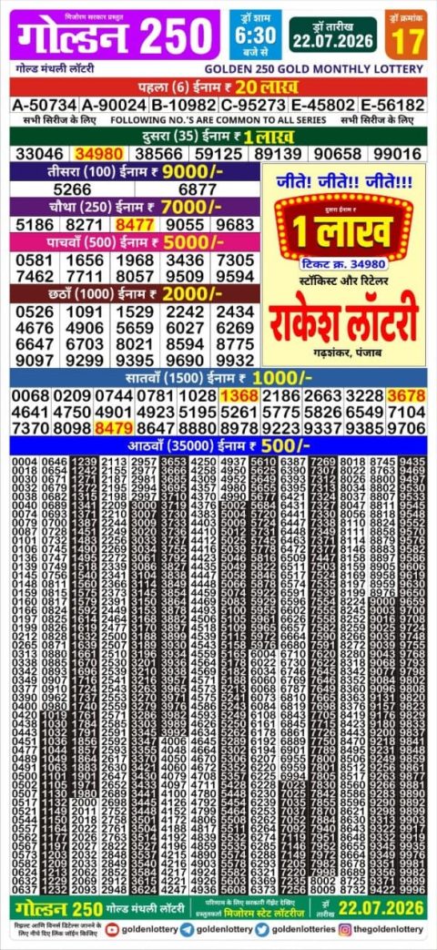 Everest Result Today Dear Lottery Chart