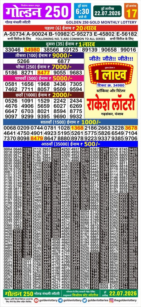 Everest Result Today Dear Lottery Chart