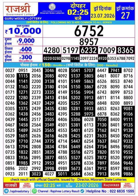 Everest Result Today Dear Lottery Chart