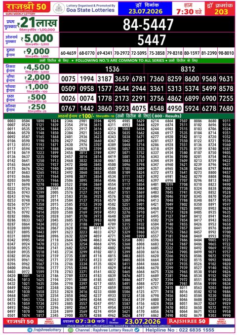 Everest Result Today Dear Lottery Chart
