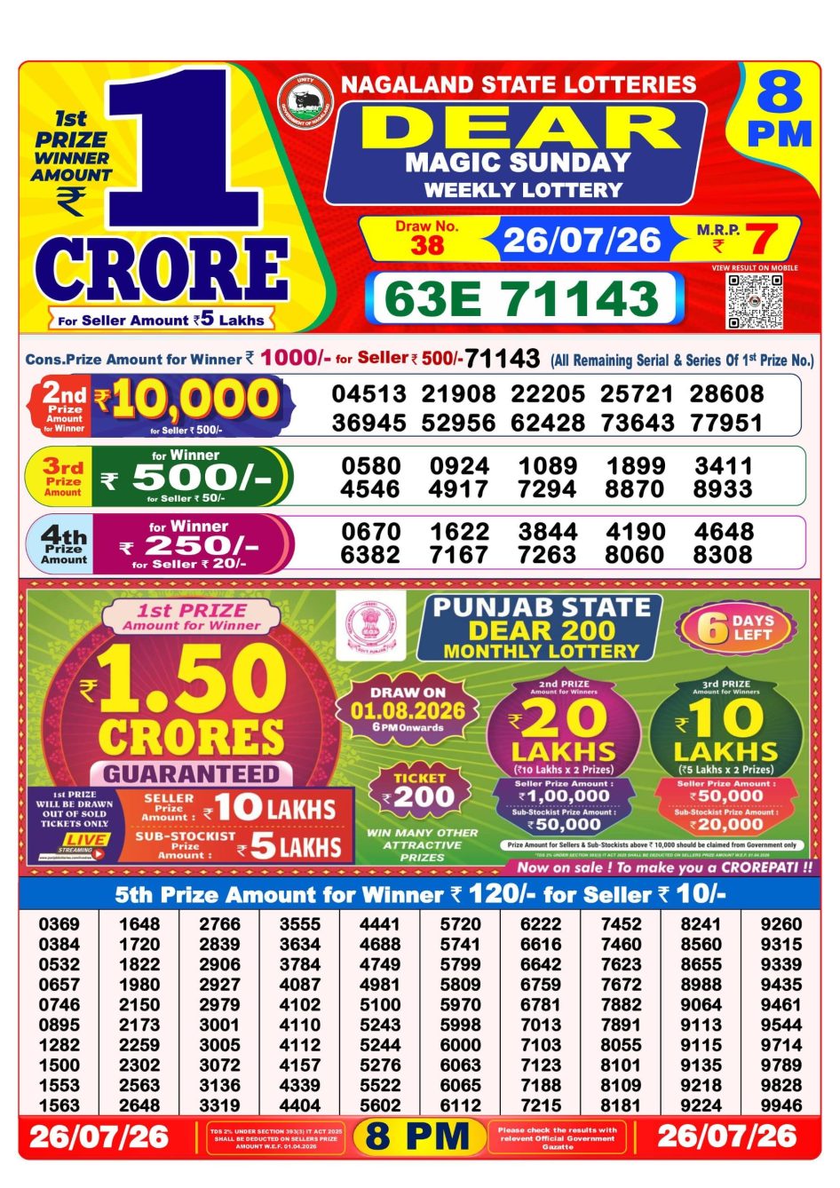 Everest Result Today Dear Lottery Chart