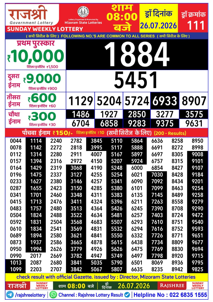 Everest Result Today Dear Lottery Chart