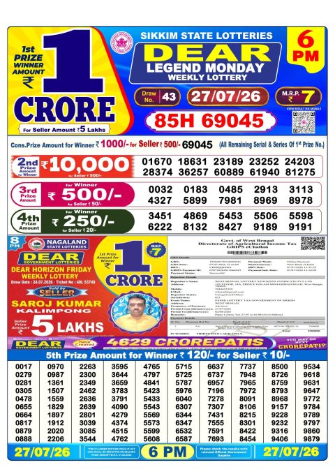 Everest Result Today Dear Lottery Chart