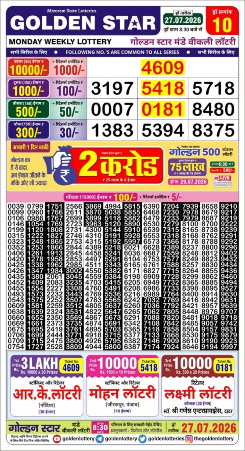 Everest Result Today Dear Lottery Chart