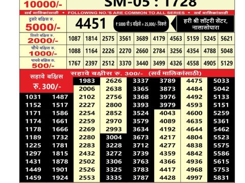 Everest Result Today Dear Lottery Chart