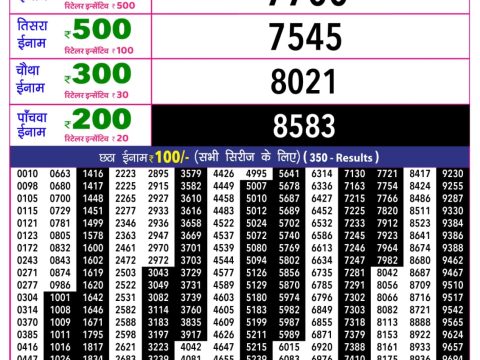 Everest Result Today Dear Lottery Chart