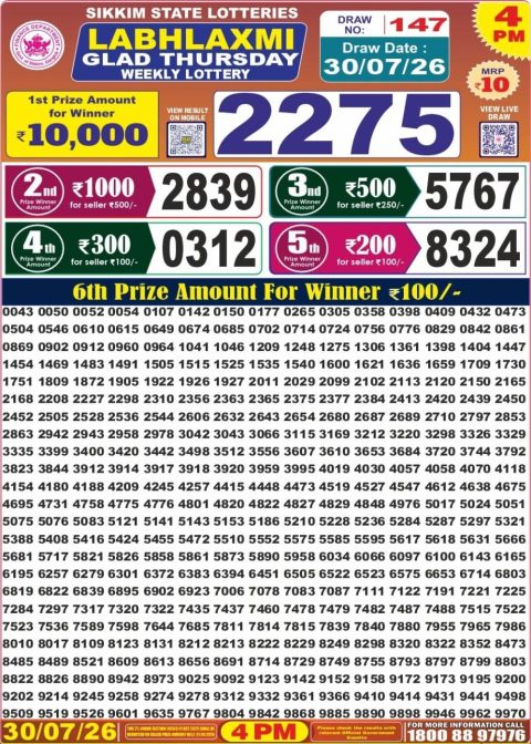 Everest Result Today Dear Lottery Chart