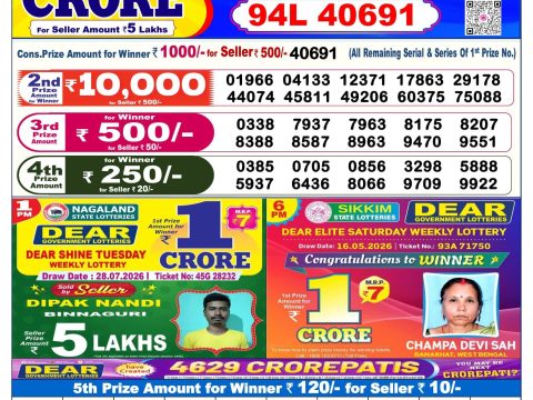 Everest Result Today Dear Lottery Chart