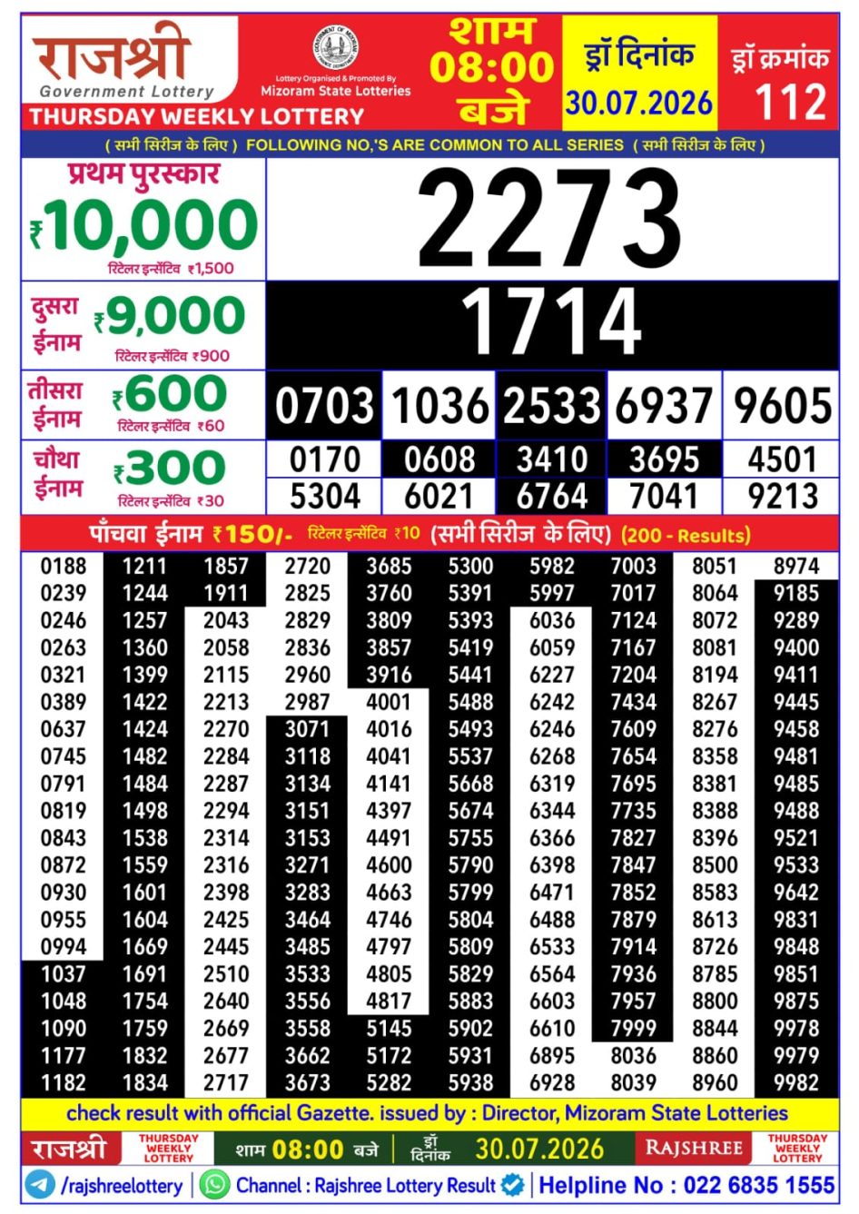 Everest Result Today Dear Lottery Chart