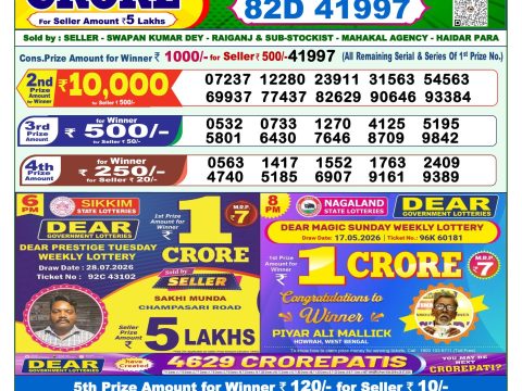Everest Result Today Dear Lottery Chart