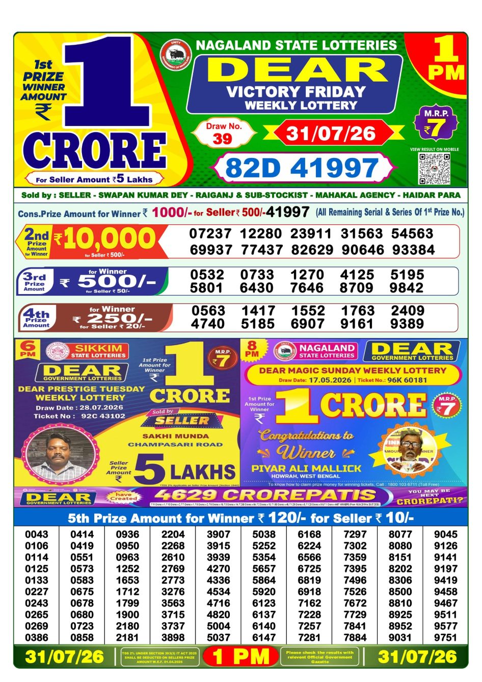 Everest Result Today Dear Lottery Chart